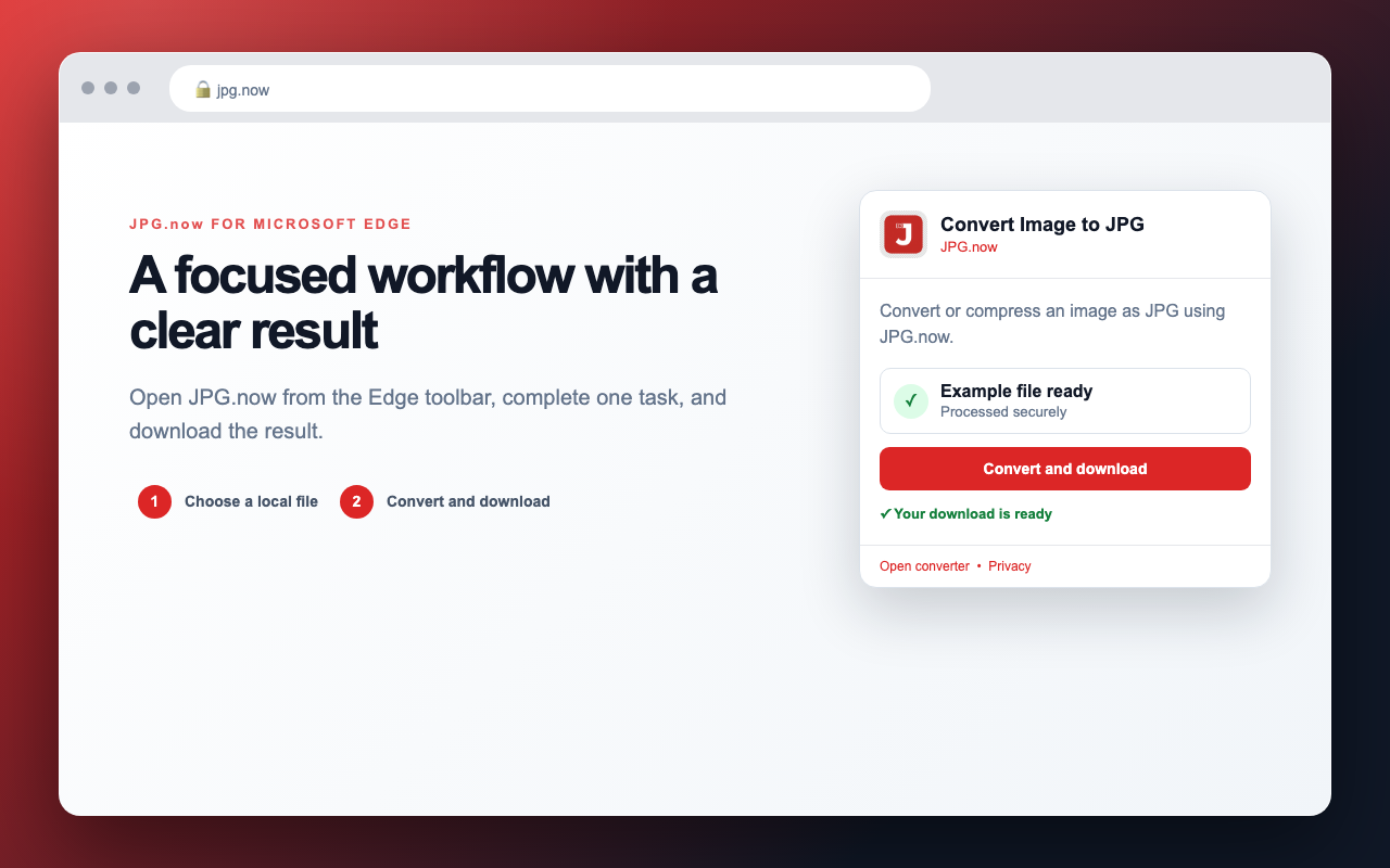 Convert Image to JPG result workflow