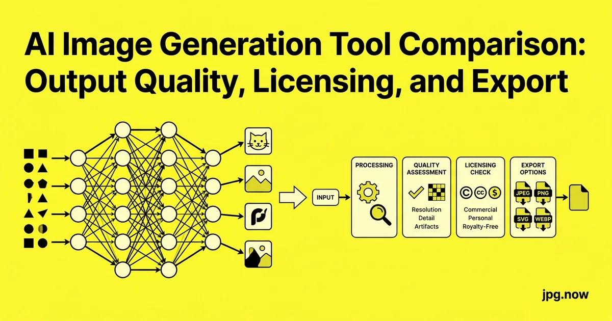 AI Image Generation Tool Comparison: Output Quality, Licensing, and Export