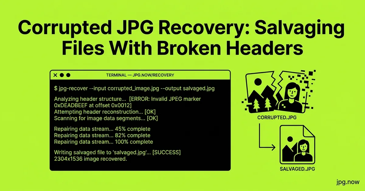 Corrupted JPG Recovery: Salvaging Files With Broken Headers
