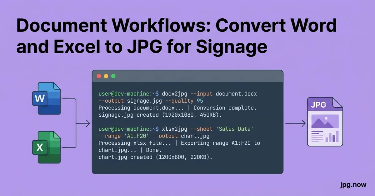 Document Workflows: Convert Word and Excel to JPG for Signage