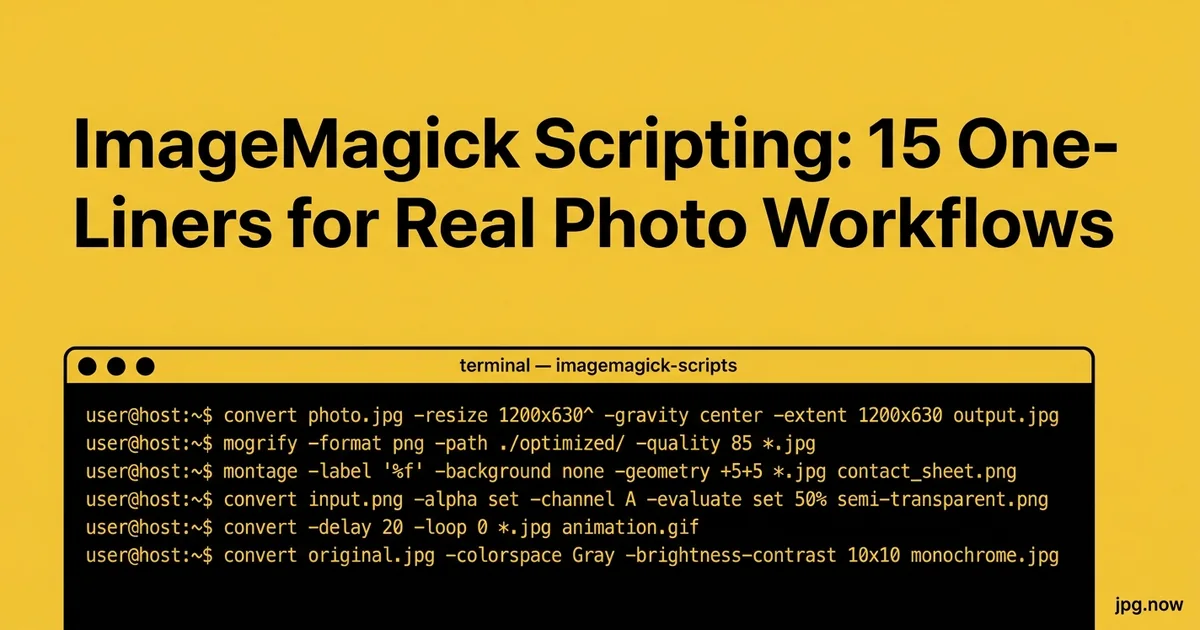 ImageMagick Scripting: 15 One-Liners for Real Photo Workflows