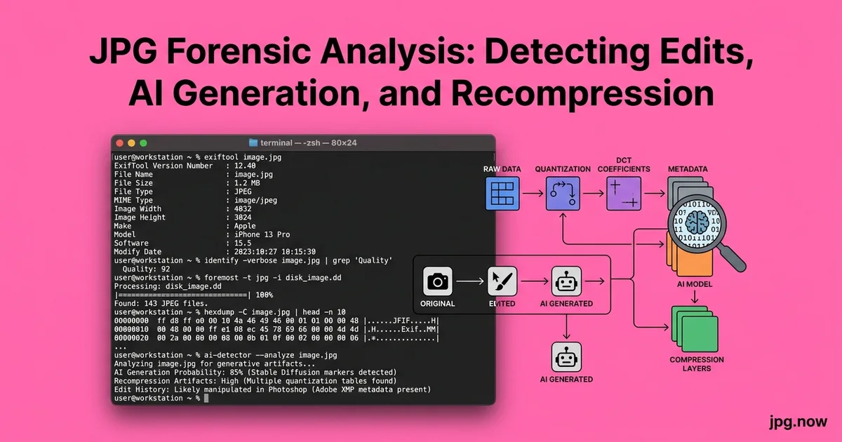 JPG Forensic Analysis: Detecting Edits, AI Generation, and Recompression