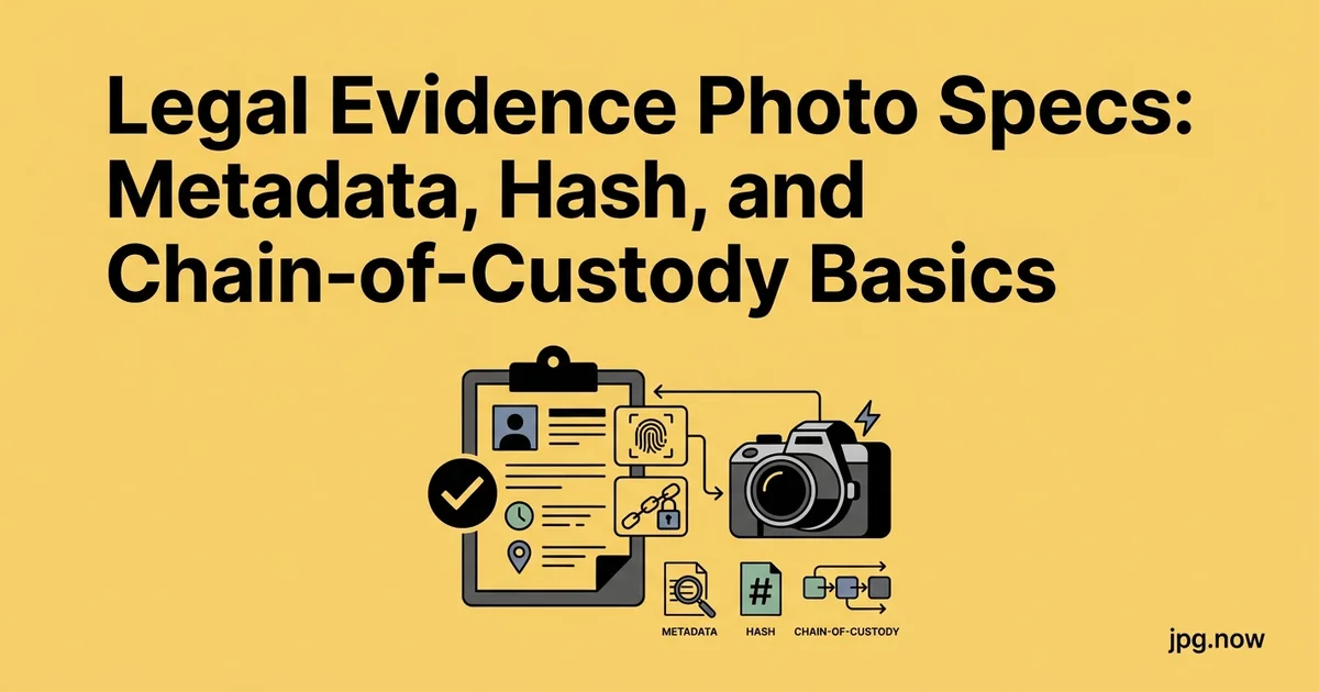 Legal Evidence Photo Specs: Metadata, Hash, and Chain-of-Custody Basics