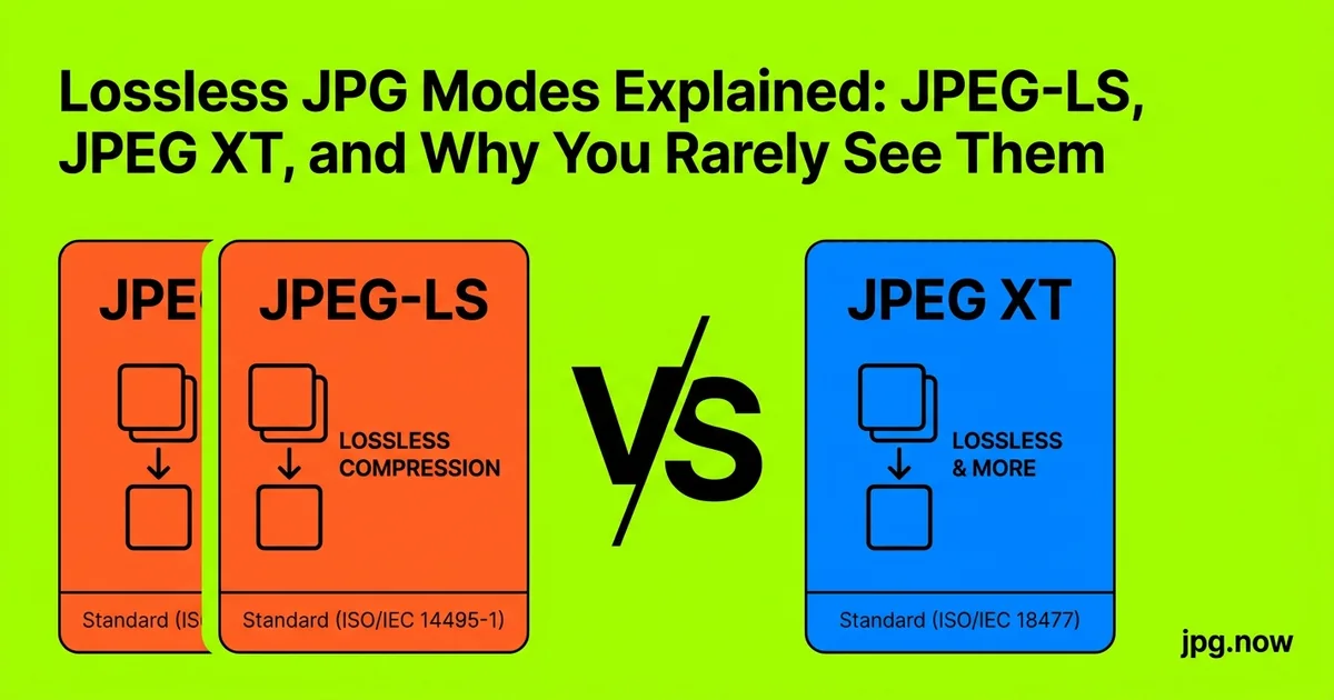 Lossless JPG Modes Explained: JPEG-LS, JPEG XT, and Why You Rarely See Them