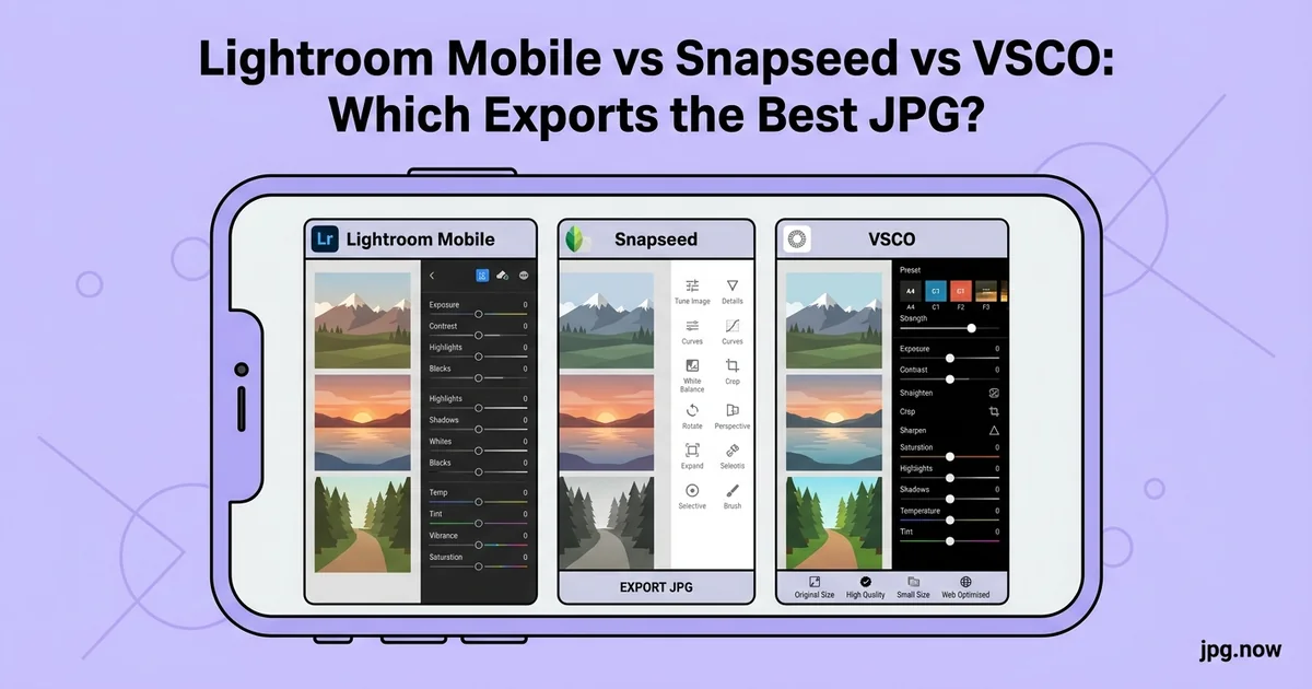 Lightroom Mobile vs Snapseed vs VSCO: Which Exports the Best JPG?