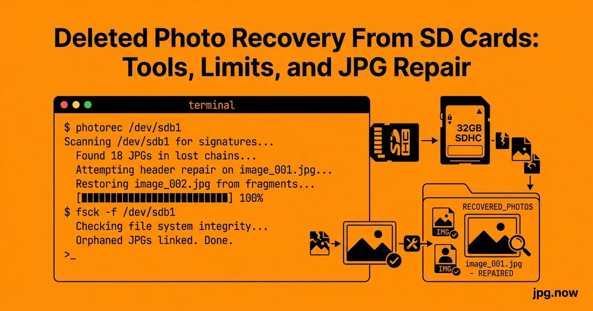 Deleted Photo Recovery From SD Cards: Tools, Limits, and JPG Repair