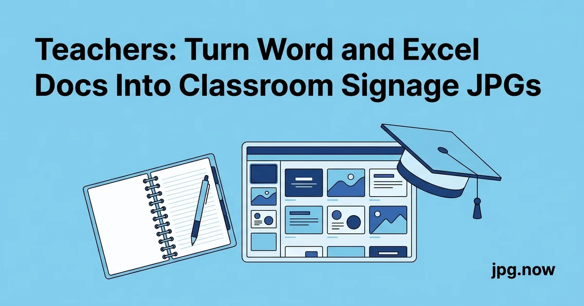Teachers: Turn Word and Excel Docs Into Classroom Signage JPGs